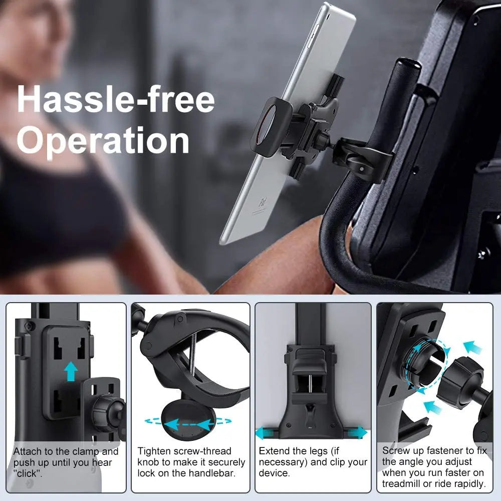 Supporto Tablet e Smartphone per Bici, Tapis Roulant e Manubrio – Universale 4-12 Pollici