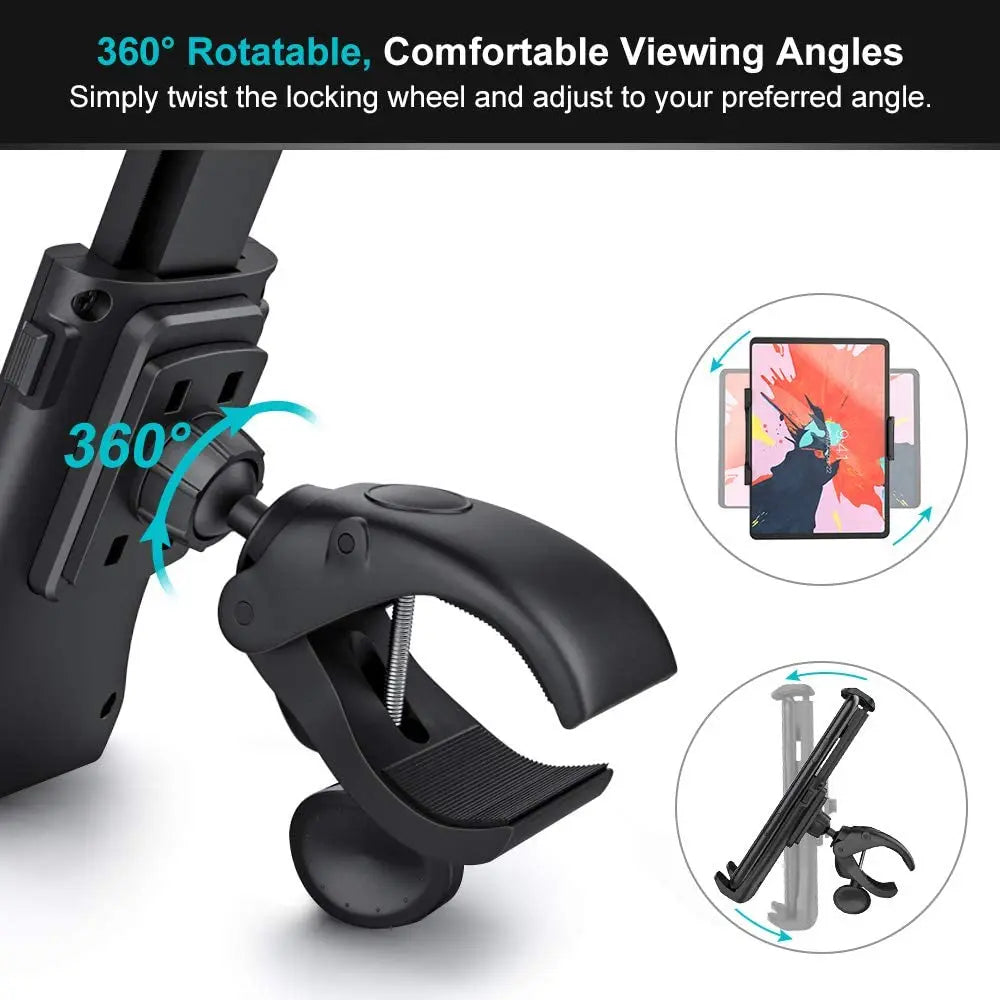 Supporto Tablet e Smartphone per Bici, Tapis Roulant e Manubrio – Universale 4-12 Pollici
