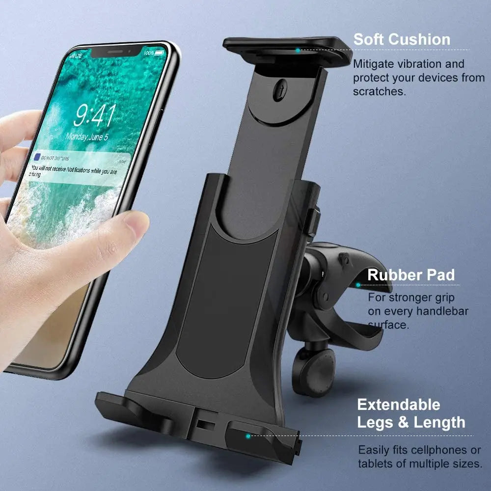 Supporto Tablet e Smartphone per Bici, Tapis Roulant e Manubrio – Universale 4-12 Pollici
