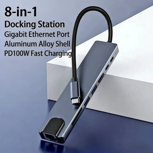 Hub USB-C 8 in 1 – Collega Tutto al Tuo Laptop