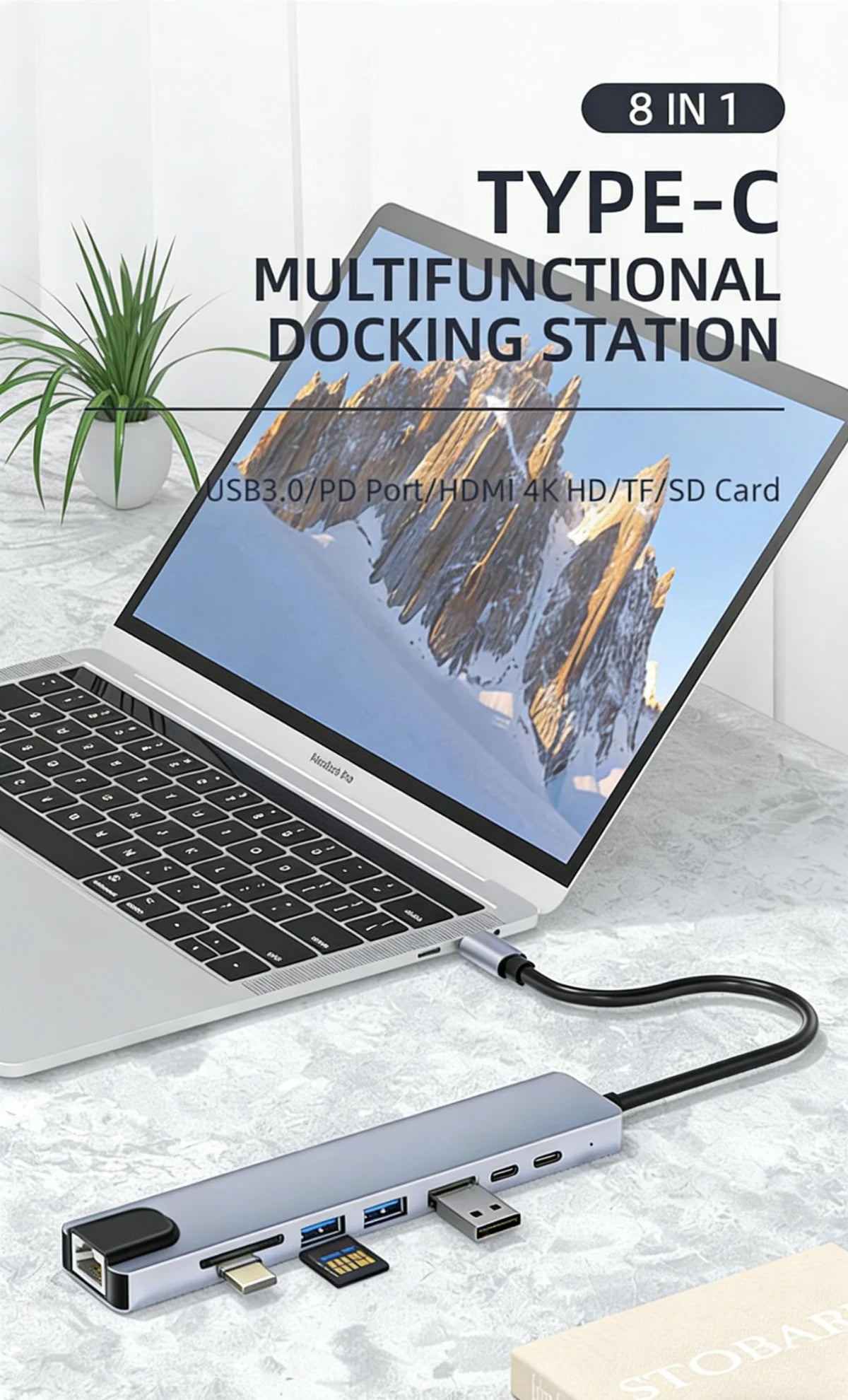 Hub USB-C 8 in 1 – Collega Tutto al Tuo Laptop