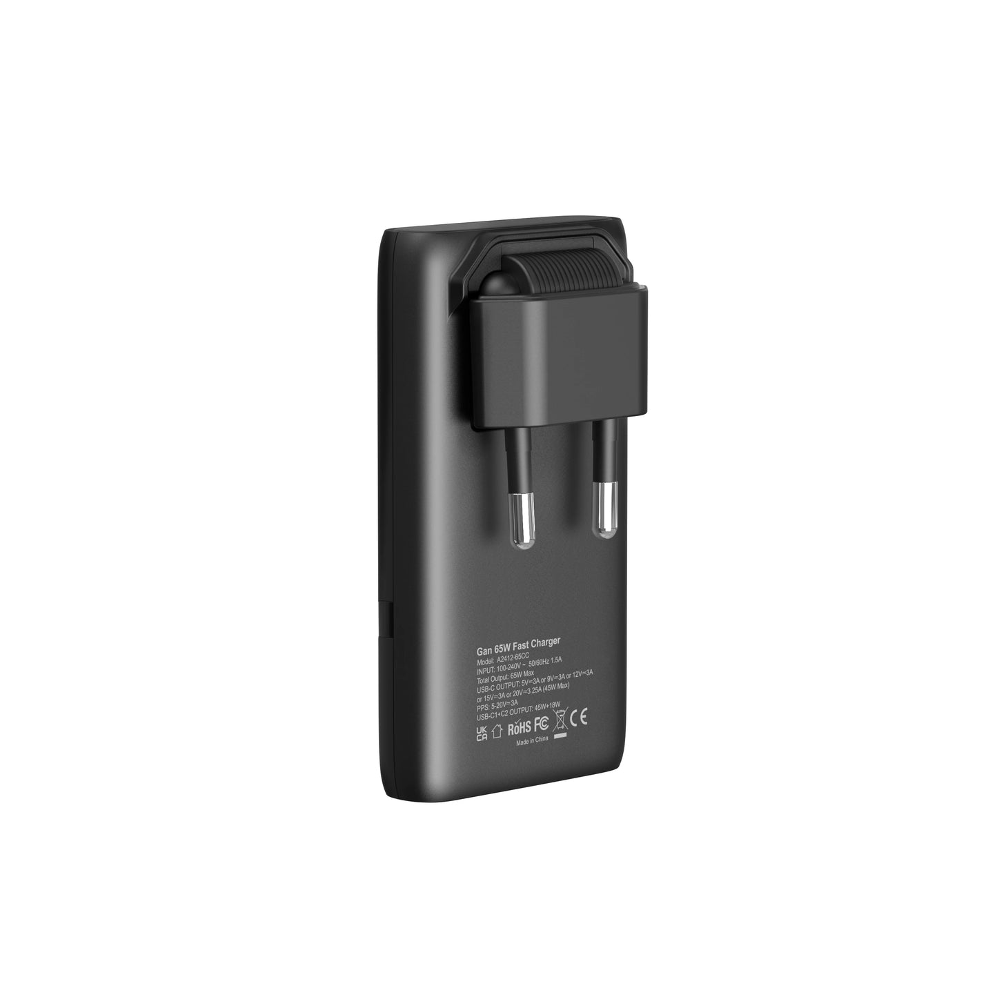 Caricatore GaN 65W Ultra Compatto – Doppia Porta USB-C con Ricarica Rapida