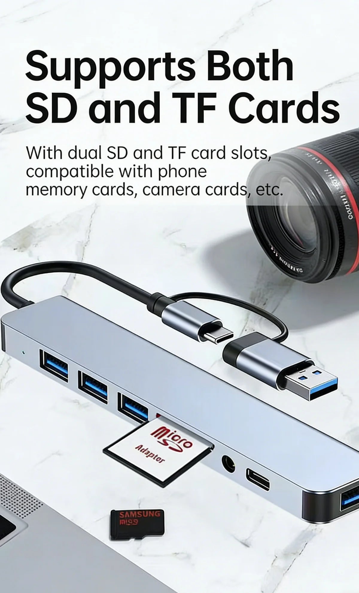 Hub USB-C 8 in 1 – Collega Tutto al Tuo Laptop