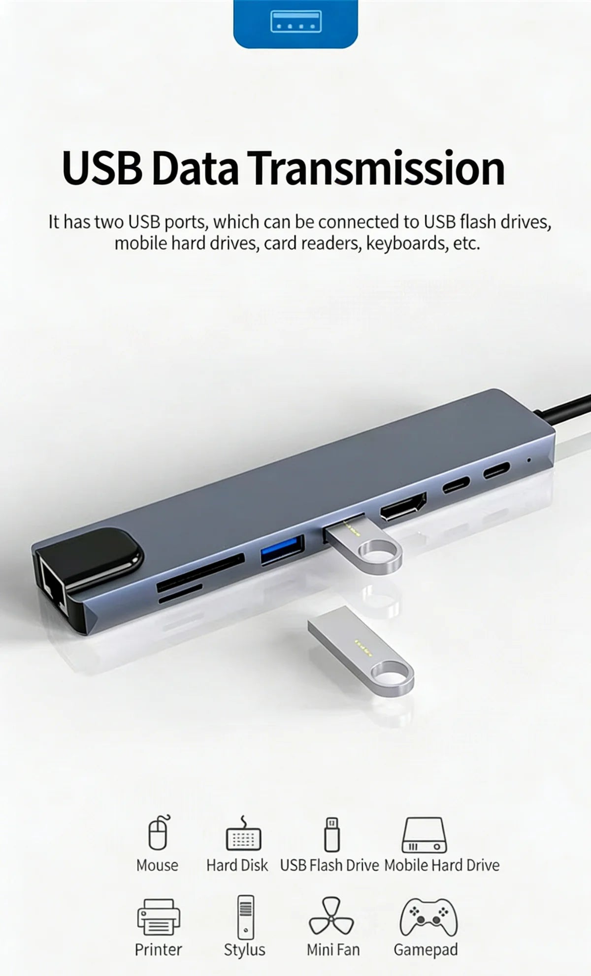 Hub USB-C 8 in 1 – Collega Tutto al Tuo Laptop