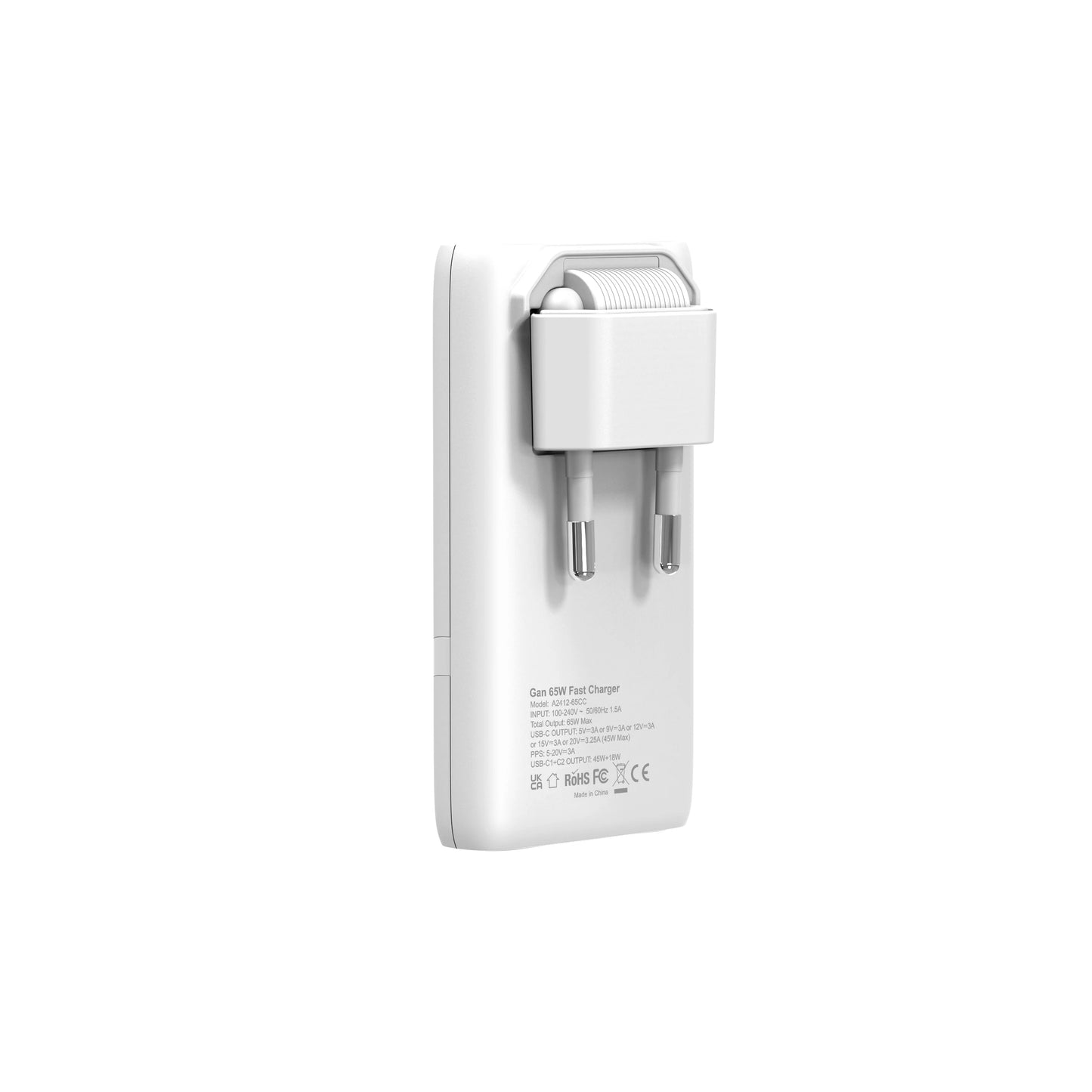 Caricatore GaN 65W Ultra Compatto – Doppia Porta USB-C con Ricarica Rapida