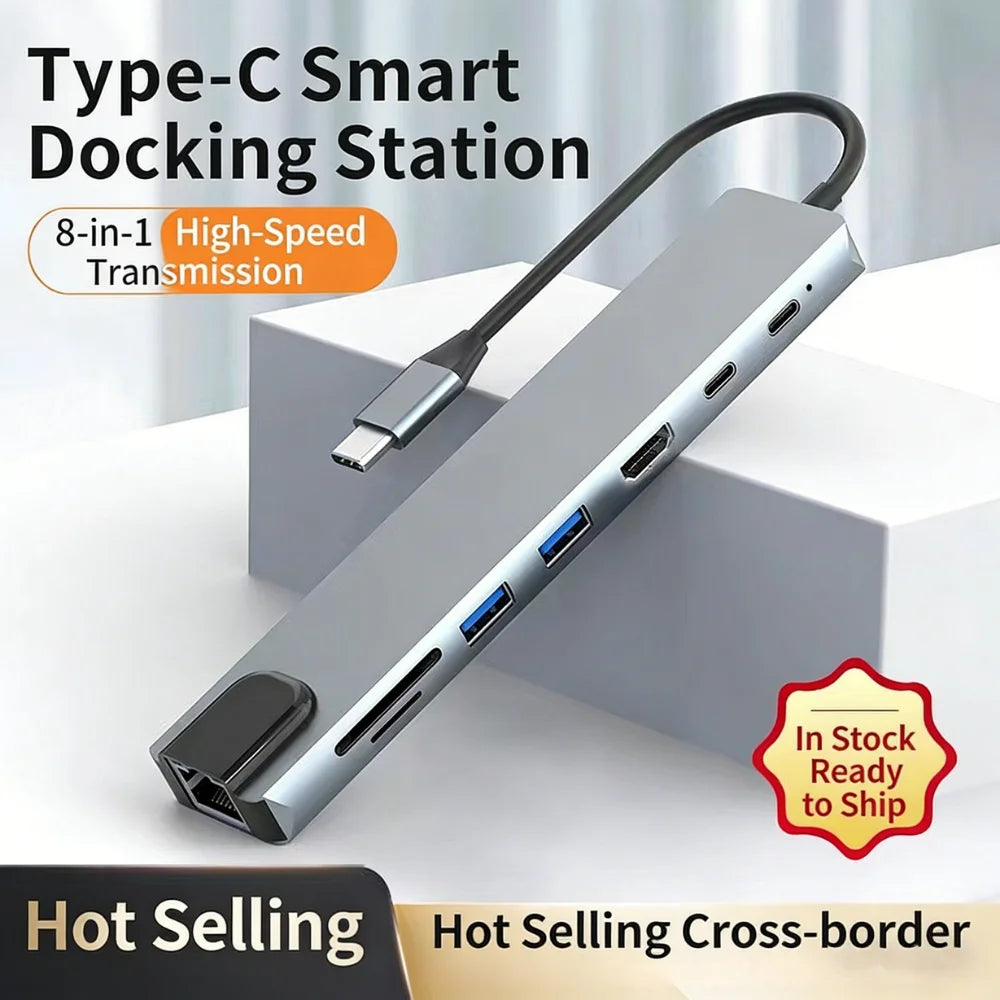 Hub USB-C 8 in 1 – Collega Tutto al Tuo Laptop