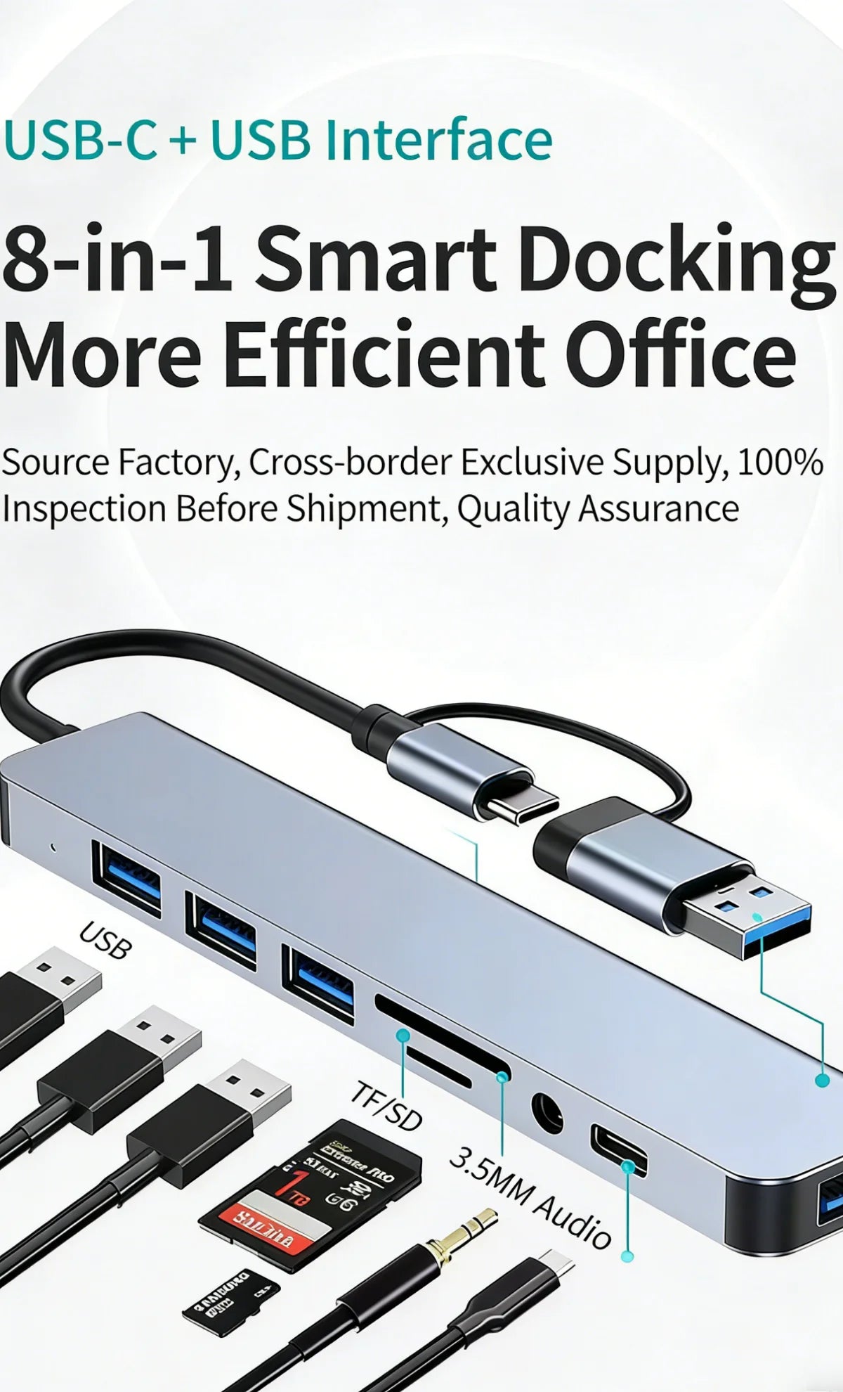 Hub USB-C 8 in 1 – Collega Tutto al Tuo Laptop