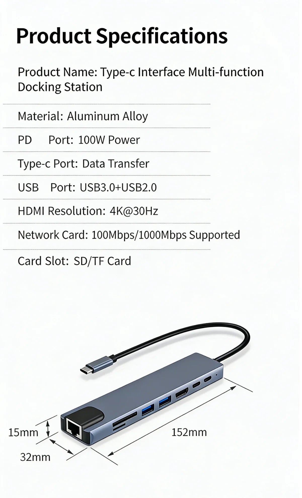 Hub USB-C 8 in 1 – Collega Tutto al Tuo Laptop